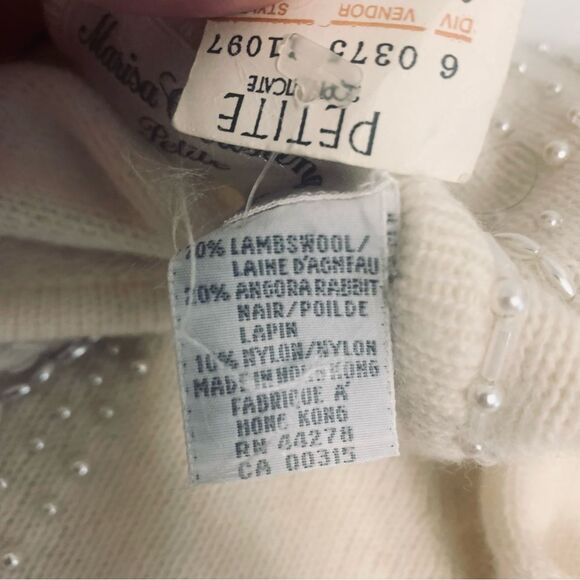 Marisa Christina Cream Sweater with Sequin Details Vintage Romantic Bridal - Picture 9 of 15